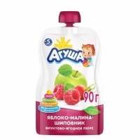 Д/П Пюре Агуша Я Сам! 90гр ЯБЛОКО-МАЛИНА-ШИПОВНИК (дой-пак) 1/10