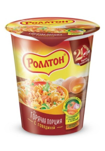 Лапша Роллтон стакан 70гр Суп Говядина 1/24