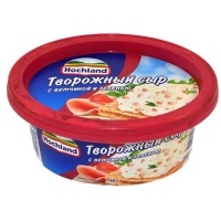 Сыр Хохланд творожный 140 г с  ВЕТЧИНОЙ и ЗЕЛЕНЬЮ ванна  8269 1/6