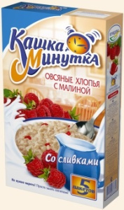 Хлопья овс Минутка Со сливками МАЛИНА 215гр 1/16