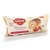 Рулет Яшкино 200гр КЛУБНИКА СО СЛИВКАМИ