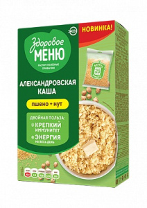 Крупа Здоровое меню вар. пак каша Александровская пшено с нутом 400гр