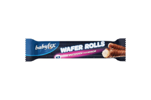 Шок батончик Яшкино Бейбифокс Трубочки Wafer Rolls с молочной начинкой 16гр 8*1/26  РВК 665