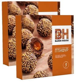 Пирожные Baker House ПТИФУР карамель с арахисом 225гр 1/10 РКК