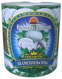Грибы Зол Долина шампиньоны рез 3100 мл 1/6