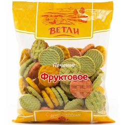 Печенье фас Ветли Фруктовое 400гр 1/8