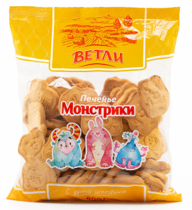 Печенье фас Ветли Монстрики 400гр 1/8