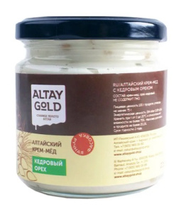Мед Крем Золото Алтая Кедровый орех 225гр ст/б 1/8