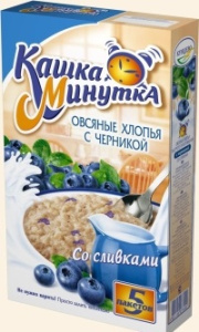 Хлопья овс Минутка Со сливками ЧЕРНИКА 215гр 1/16