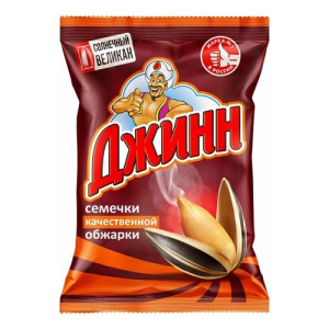 Семечки Джин  Солнечный Великан 300 г пакет 1/10 (КОРИЧНЕВАЯ ПАЧКА)