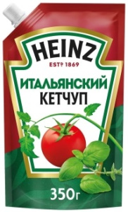 Кетчуп Хайнц 350гр итальянский дойпак 1/16