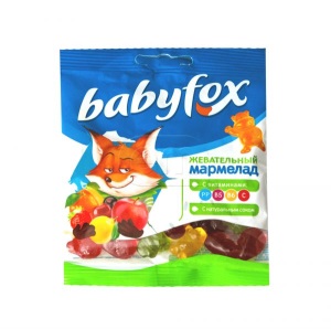 Мармелад фас Babyfox Бегемоты 70гр 1/50 ВМ367