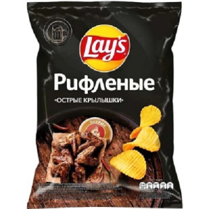 Чипсы Лейс 95гр Острые крылышки рифлен. 1/24