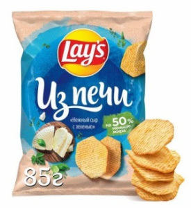 Чипсы Лейс 85гр из печи нежный сыр зелень 1/14