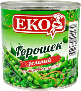 Зел горошек ЕКО в/с  400 гр ж/б 1/12