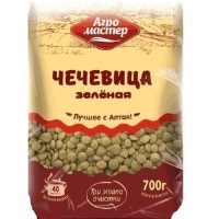 Крупа Агро Мастер чечевица зеленая 700гр 1/10 АКЦИЯ В ЦЕНЕ!!!