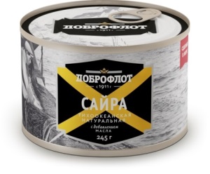 Сайра Доброфлот в масле черная ключ 245гр 1/24