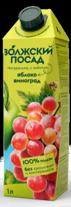 Сок Волжский Посад 1л Яблоко-Виноград 1/12