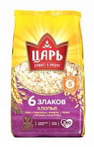 Хлопья овс Царь из 6-ти злаков 0,4 кг 1/20