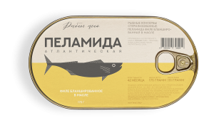 Пеламида Рыбное Меню филе бланш. в масле 175гр  1/36