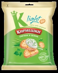 Сухарики Кириешки Лайт СМЕТАНА ЗЕЛЕНЬ 33 гр БС510 1/50