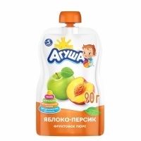 Д/П Пюре Агуша Я Сам! 90гр ЯБЛОКО-ПЕРСИК (дой-пак) 1/10