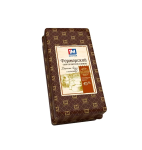 Сыр Молочный Гостинец Фермерский с ароматом сливок 45% круг вес 1кг