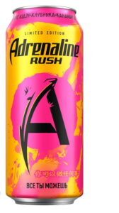 Напиток Энергетический Адреналин Клубника-Юдзу-Каламанси 0,449л ж/б 1/12