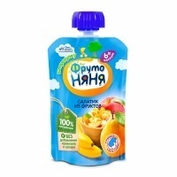 Д/П Пюре Фрутоняня 90гр САЛАТИК ИЗ ФРУКТОВ (дой-пак)1/12