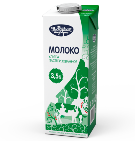 Молоко Фермерское 3,5% 1л. 1/12 ЗЕЛЕНАЯ ПАЧКА