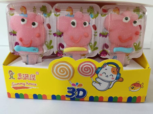 Мармеладная конфета Gummy House 3D СВИНКА  /вкус клубника,персик/ 20гр  1/30