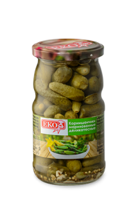 Огурцы ЕКО корнишончики маринов. 370 г ст/б 1/15