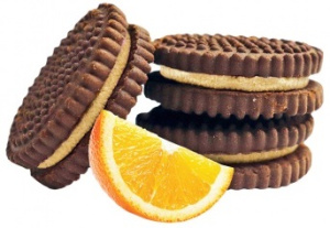 Печенье Т/В Сладояр Сахарное мини с начинкой со вкусом АПЕЛЬСИНОВОГО РОМА 1/2 ПС247