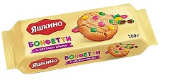 Печенье фас Яшкино Бонфетти сдобное с цвет. драже 200гр 1/16   РАР360