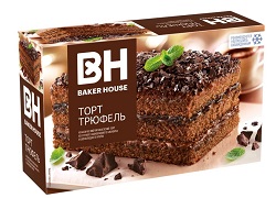Торт Baker House бисквитный ТРЮФЕЛЬ 350гр 1/8  РКК