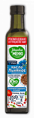 Масло льняное нераф Здоровое Меню холодного отжима 0,25 л 1/9