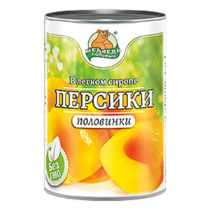 Компот Медведь Любимый Персик 425 мл ж/б 1/24