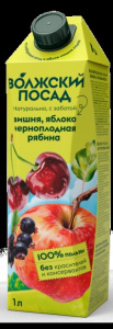 Сок Волжский Посад 1л нектар Яблоко-Вишня-Рябина 1/12