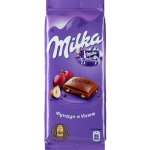 Шок Милка 90гр Фундук и Изюм