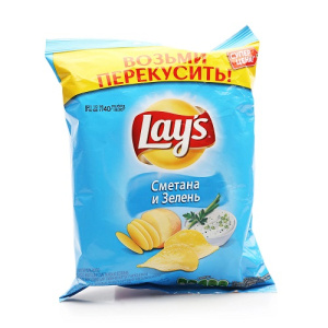 Чипсы Лейс 95гр Сметана зелень 1/24