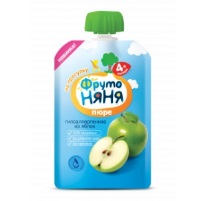 Д/П Пюре Фрутоняня 90гр ЯБЛОКО (дой-пак)1/12