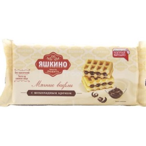 Вафли фас Яшкино 120гр МЯГКИЕ с шоколад.крем  ЯМ114  1/34
