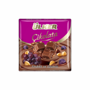 Шок ULKER CHOCOLATE с фундуком и изюмом 60гр 1/6