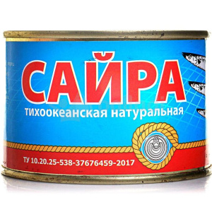Сайра ТЕОС натуральная ТУ 230гр ж/б ключ  1/24