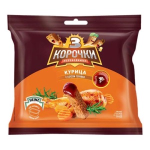 Сухарики 3 корочки КУРИЦА С СОУСОМ ТЕРЕЯКИ 60гр ВС929 1/30