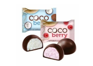 Конфеты КондитерПрофи Cocoberry с кокосовой стружкой  и малиной 1/1/6