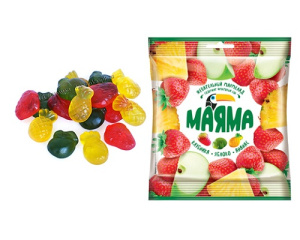 Мармелад фас Маяма вкус ананас/яблоко/клубника 70гр ПМ359 1/50