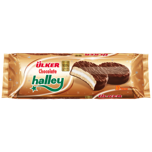 Печенье фас Halley сэндвич покрытое мол/шок с маршмэллоу 224гр 1/12