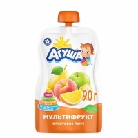 Д/П Пюре Агуша Я Сам! 90гр МУЛЬТИФРУКТ (дой-пак) 1/10