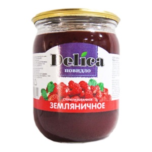 Повидло Делика 600 гр Земляника ст/б 1/8